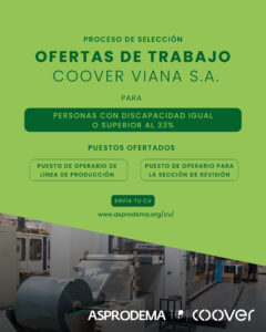 Oferta de empleo para personas con discapacidad – COOVER VIANA S.A.
